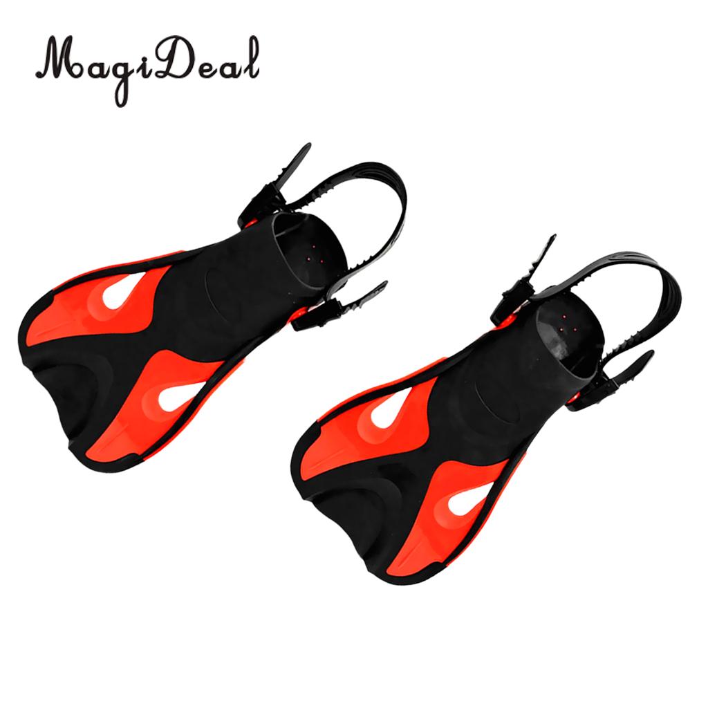 Swim Fins Short Training Open Heel Adjustable Snorkel Flippers For Kids Water Sports Snorkeling Scuba Diving Swimming Pool Acces · v2